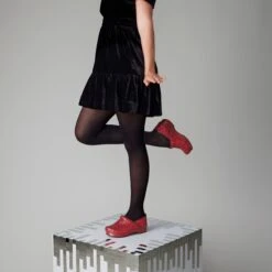 Dansko Professional Red Glitter -Daily Step Shop s24 professional glitter red onfoot 2400x2400 1